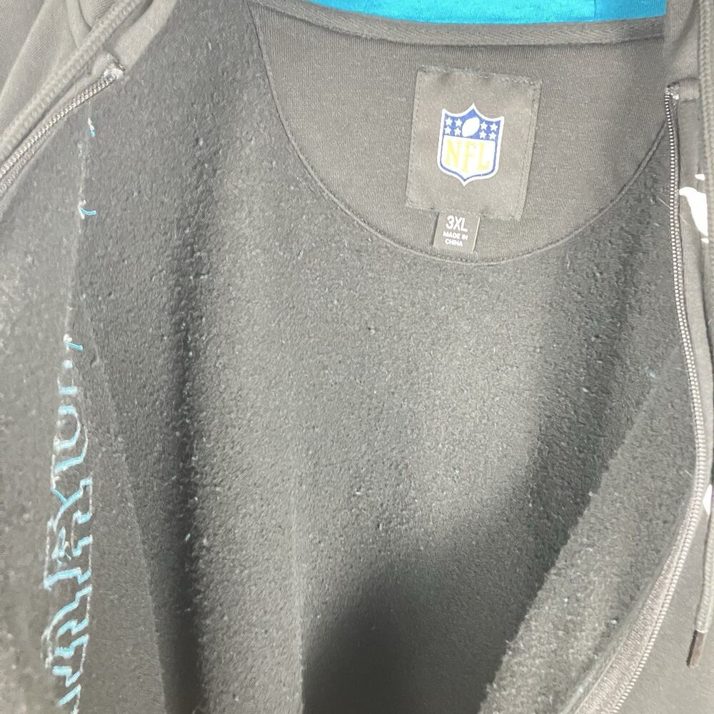 Jacksonville Jaguars Full Zip Hoodie Mens 3XL NFL Embroidered Black Teal - Picture 11 of 14